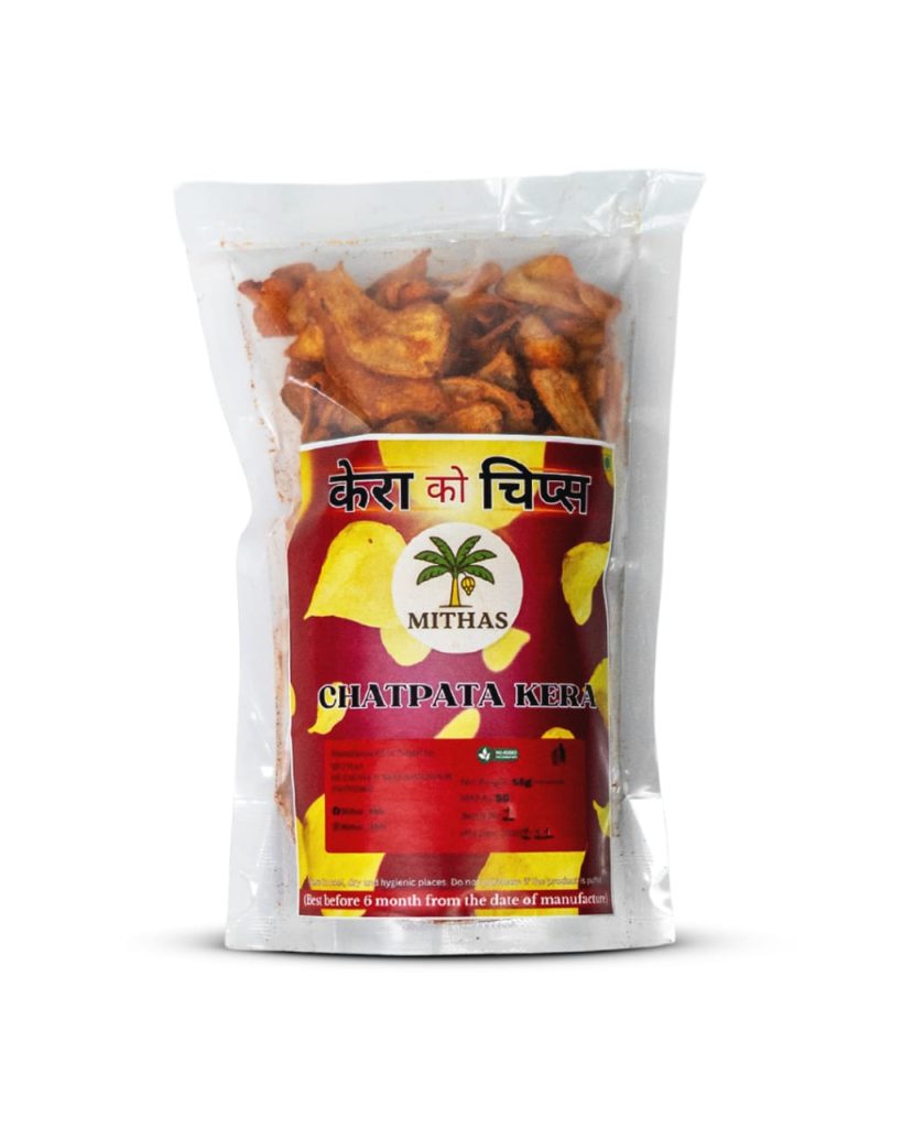 Chatapata kera chips by Mithas made from locally sourced Nepali bananas.
