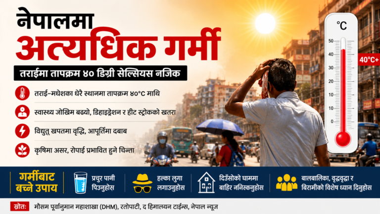 नेपालमा अत्यधिक गर्मीको प्रभाव: जनजीवनदेखि स्वास्थ्यसम्म चुनौती