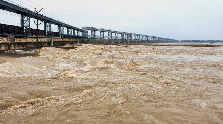 कोशी नदी जलस्तर खतरा तह पार, ब्यारेजका २८ गेट खोलियो